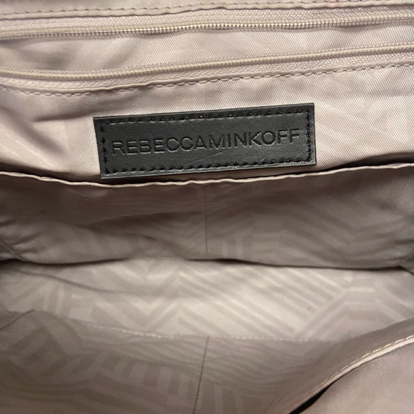 Large Rebecca Minkoff Oatmeal White Leather Tote Bag w/Shoulder Strap - Picture 8 of 14